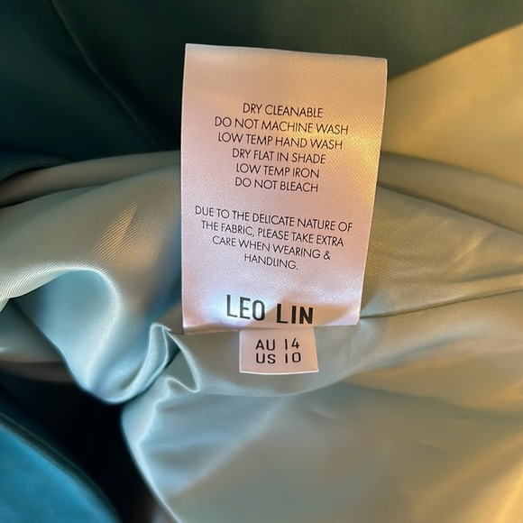 LEO LIN Cleo Sleeveless A-Line Ombre Midi Dress Gown black Tie 10 L XL - Picture 10 of 11